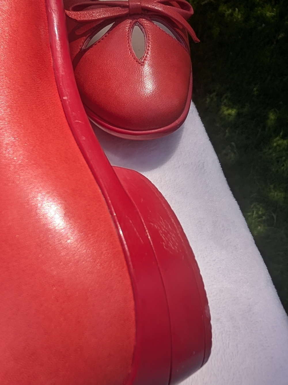 Salvatore Ferragamo Red Bow-Accent Women's Flats Made In Italy Sz 9 - Picture 6 of 16